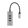 MINIX NEO C-UEGR USB-C naar 3-poorts USB 3.0 hub met Gigabit Ethernet-Adapter - Grijs
