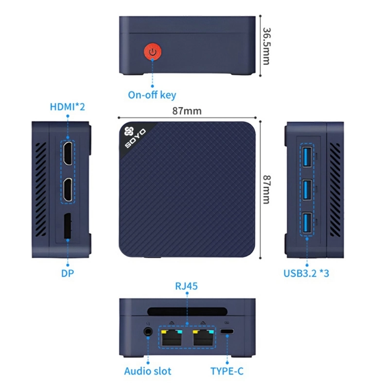Mini PC SOYO M4 Mini, Intel N150 4 Core Max 3.6GHz, 12GB LPDDR5