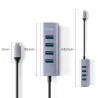 MINIX NEO C-UHGR USB-C Naar 4-Poorts USB 3.0 en 4K - 30Hz HDMI Adapter – Grijs