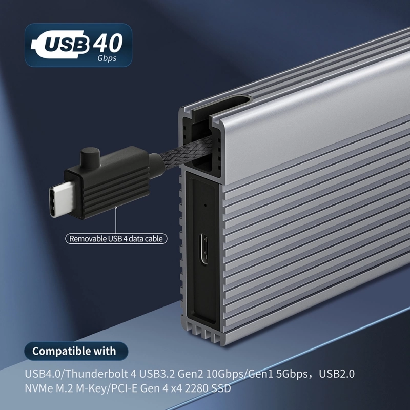 ZIKE Z666 USB4 40Gbps NVMe M.2 SSD Enclosure - Grey - GEEKMAXI.COM