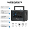 Flashfish T1200s Portable Power Station  768Wh LiFePO4 Battery  1200W AC  2400W Surge   Fast Charging  100W USB-C  14 Ports  Bu