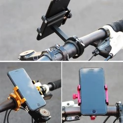 Aluminum alloy bicycle mobile phone fixture -Black