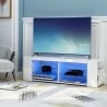 Modern Luxe ® fernsehschrank TV lowboard fernsehtisch TV Regal schwarz Fronten in Hochglanz mit led Beleuchtung