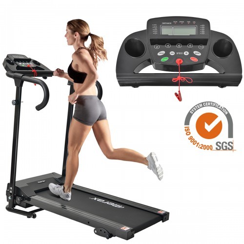 Elektrischer Laufband Heimtrainer LCD Anzeig Fitnessgerät Jogging klappbar Pink 