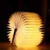 Wooden Foldable Book Shaped Light USB LED Book Bedside Lamp - Warm Light