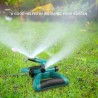 Automatic 360 Rotating Adjustable Garden Water Sprinklers with 3 Arm Sprayer - Green