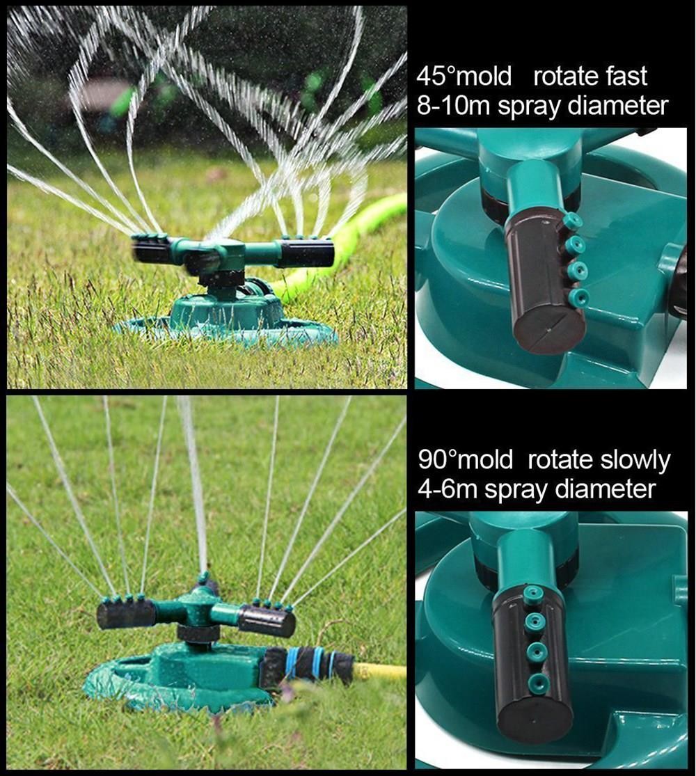 360 Degree Rotating 3-Arm Summer Garden Sprinkler Automatic Lawn Watering System 