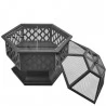 Merax BBQ Fire Pit Hexagon Multifunctional With Spark Protection Garden Metal Fire Basket