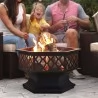Merax BBQ Fire Pit Hexagon Multifunctional With Spark Protection Garden Metal Fire Basket