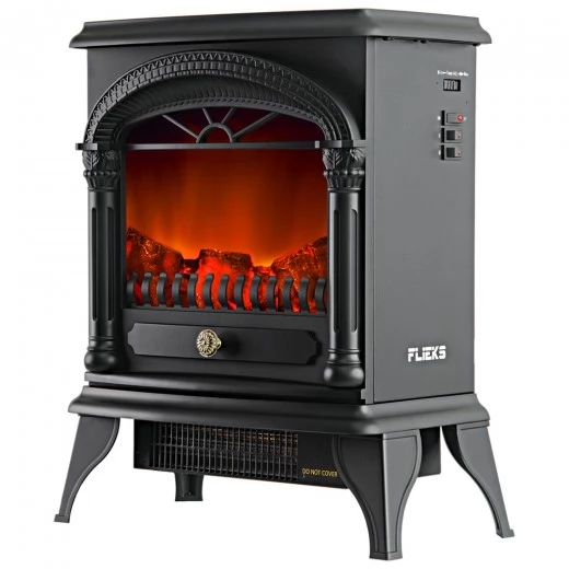 Flieks Electric Fireplace with fan heater and realistic flame 800-1970W stove fire Thermostat effect heater