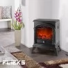 Flieks Elektro-Kamin mit Heizlüfter und realistischer Flamme 800-1970W Herd Feuer Thermostat Effekt Heizung