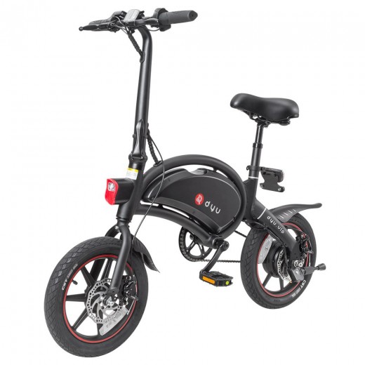 DYU D3+ 14" Tire Foldable Moped Electric Bike - 240W Brushless Motor & 10AH Lithium Battery