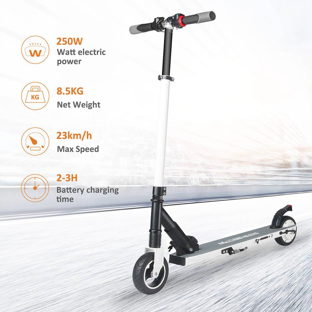 Megawheels Folding Electric Scooter 250W Aluminum Portable Red Teens E-Scooter 