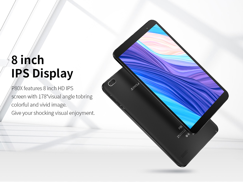 Teclast P80X Dual 4G Phablet Spreadtrum SC9863A Octa-Core 8" IPS Screen  2GB RAM 16GB ROM Built-in GPS Android 9.0 - Black