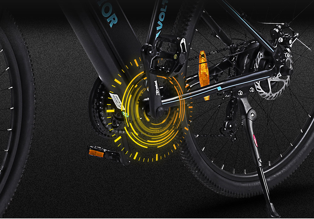 BEZIOR M1 Electric Bike 48V 12.5Ah Battery 250W Brushless Motor 27.5 inch Tire Aluminum Alloy Frame Shimano 5-speed Shift Max Speed 25km/h 80KM Power-assisted mileage Range 5 inch Smart LCD Meter IP54 Waterproof - Black Blue