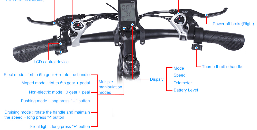 BEZIOR M26 Folding Electric Bike 48V 10Ah Battery 500W Brushless Motor 26 inch Tire Aluminum Alloy Frame Shimano 7-speed Shift Max Speed 30km/h LCD Meter Disk Brake - White