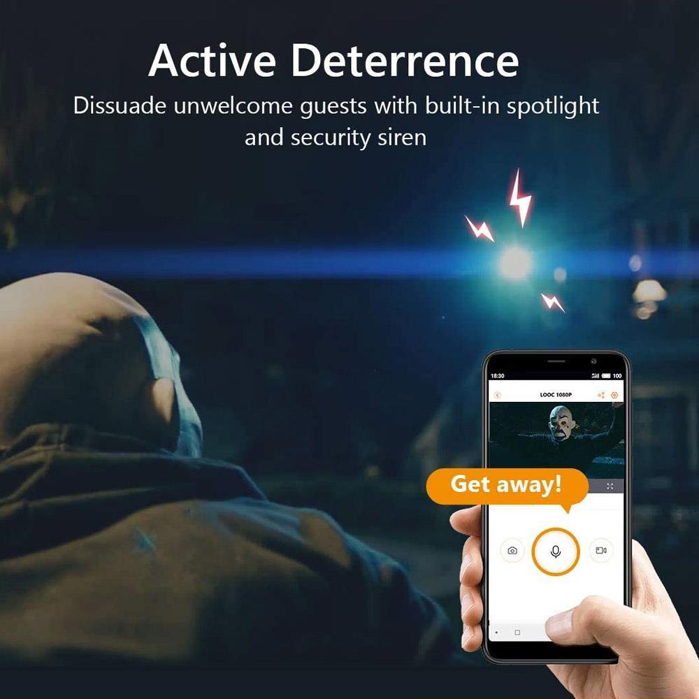 Dahua IMOU LOOC WiFi Outdoor Security Camera 1080P HD Night Vision Active Deterrence Two-way Talk IP65 Weather Resistant Home Company Security Monitor - White