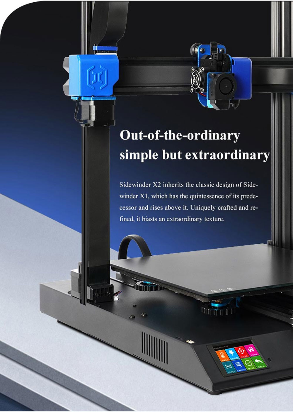 Artillery Sidewinder X2 3D Printer 300*300*400mm 95% Pre-Assembled Dual Z System TFT Touch Screen