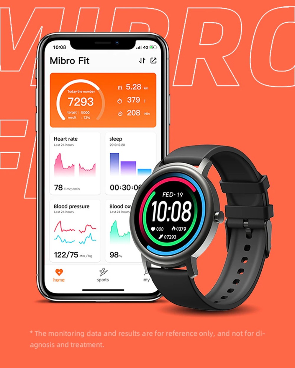 Mibro Air V5.0 Bluetooth Smartwatch 1.28 inch TFT Screen 12 Sports Modes Heart Rate Sleep Monitoring IP68 Water-Resistant 200mAh Battery 25 Days Standby Time Multi-language - Silver