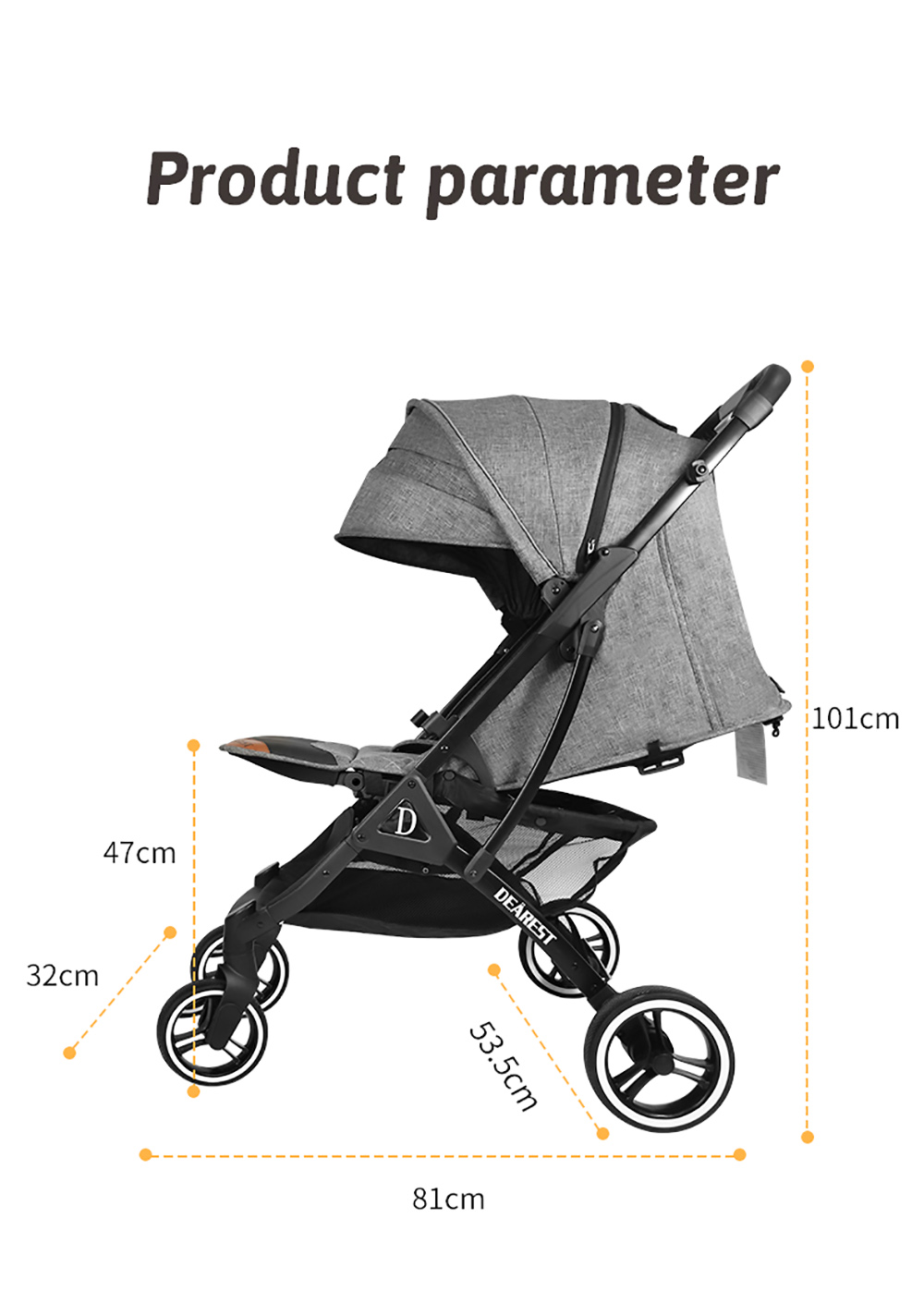 Dearest 819 Baby Stroller with Reversible Seat - GEEKMAXI.COM