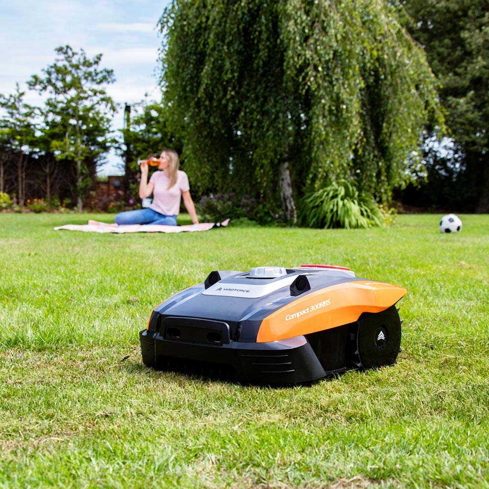 Yard Force Compact 300RBS Robotic Lawnmower Tilt for Lawns up to 300m² with App Bluetooth and iRadar