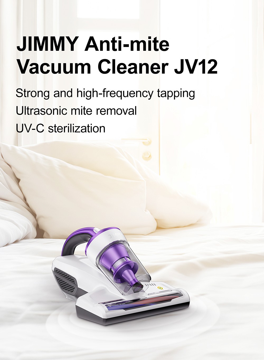 JIMMY JV12 400W Rated Power Anti-mite Vacuum Cleaner With 10Kpa