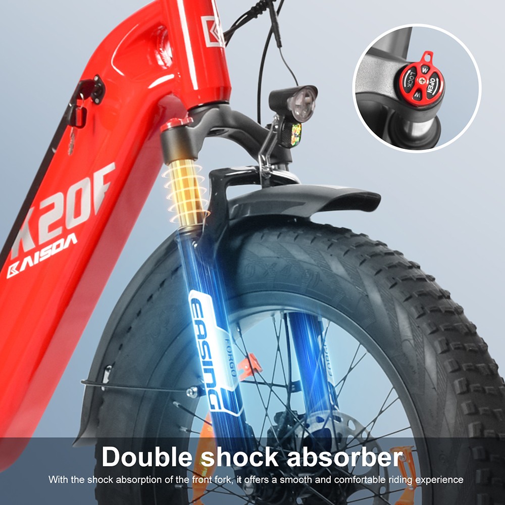 KAISDA K201 E-Mountain Bike Pieghevole | 250W 36V 20.8Ah | 20x3.0 Pollici | Autonomia 120 Km | 7 Marce