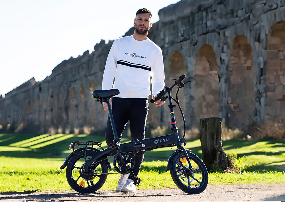 DYU A1F Pro Folding Electric Bike, 250W Motor, 36V 7.5Ah Battery, 16*1.75-inch Tire, 25km/h Max Speed, 40km Max Range, Front