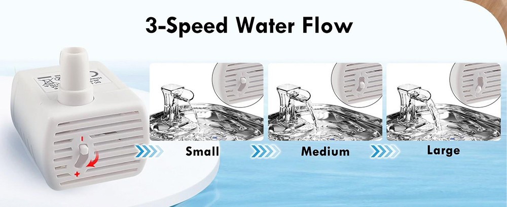 2.2L stainless steel pet drinking fountain
