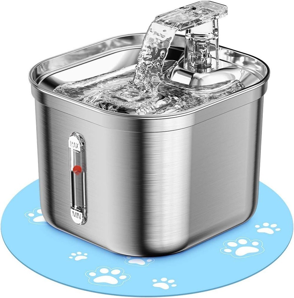 2.2L stainless steel pet drinking fountain