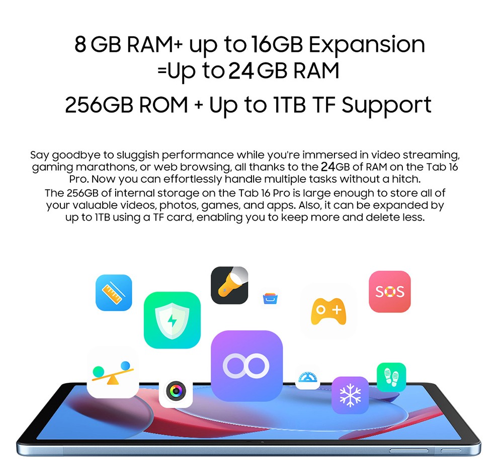 Blackview Tab 16 Pro Android 14 Tablet 11-inch 1200*1920 IPS Screen UNISOC Tiger T616 8 Cores Max 2 0GHz 8GB RAM 256GB ROM