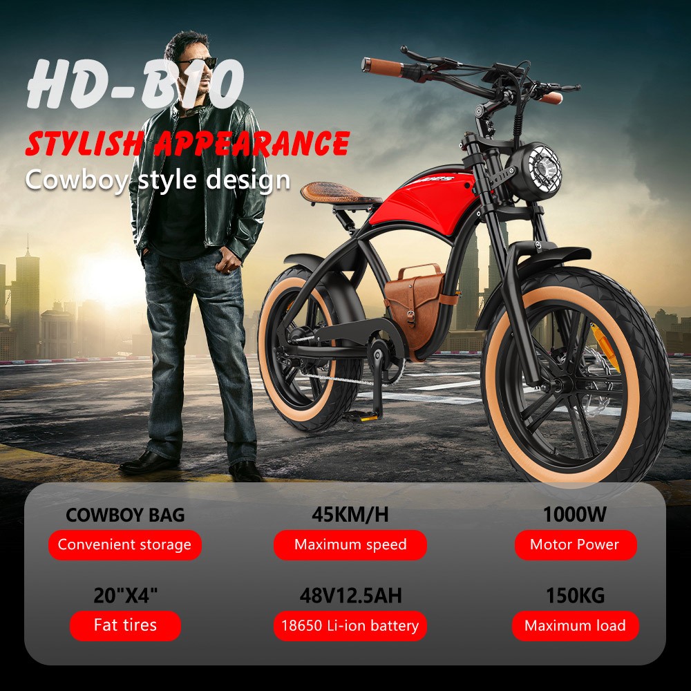 Hidoes B10 Electric Bike 1000W Motor 48V 13Ah Battery 20 x4