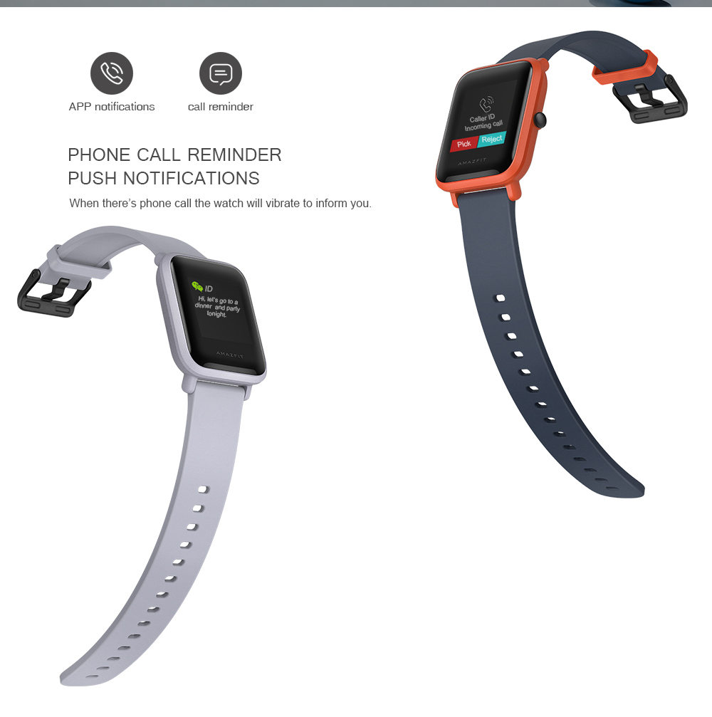 [HK Stock](English Version)Huami Amazfit Bip Lite Version Sports Smart Watch Bluetooth 4.0 GPS Gloness Heart Rate Monitor 45 Days Standby - Black