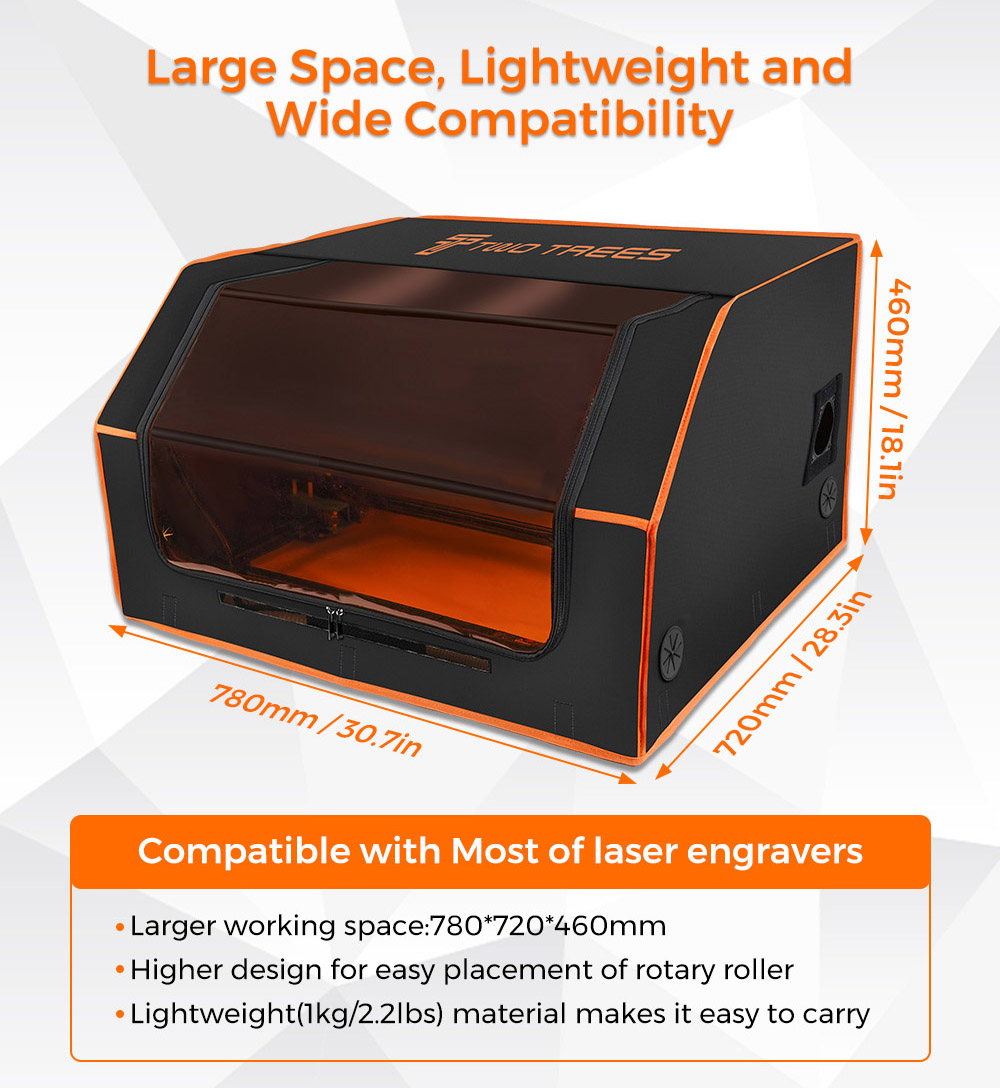 TWO TREES 780x720x460mm Laser Engraver Enclosure - Orange