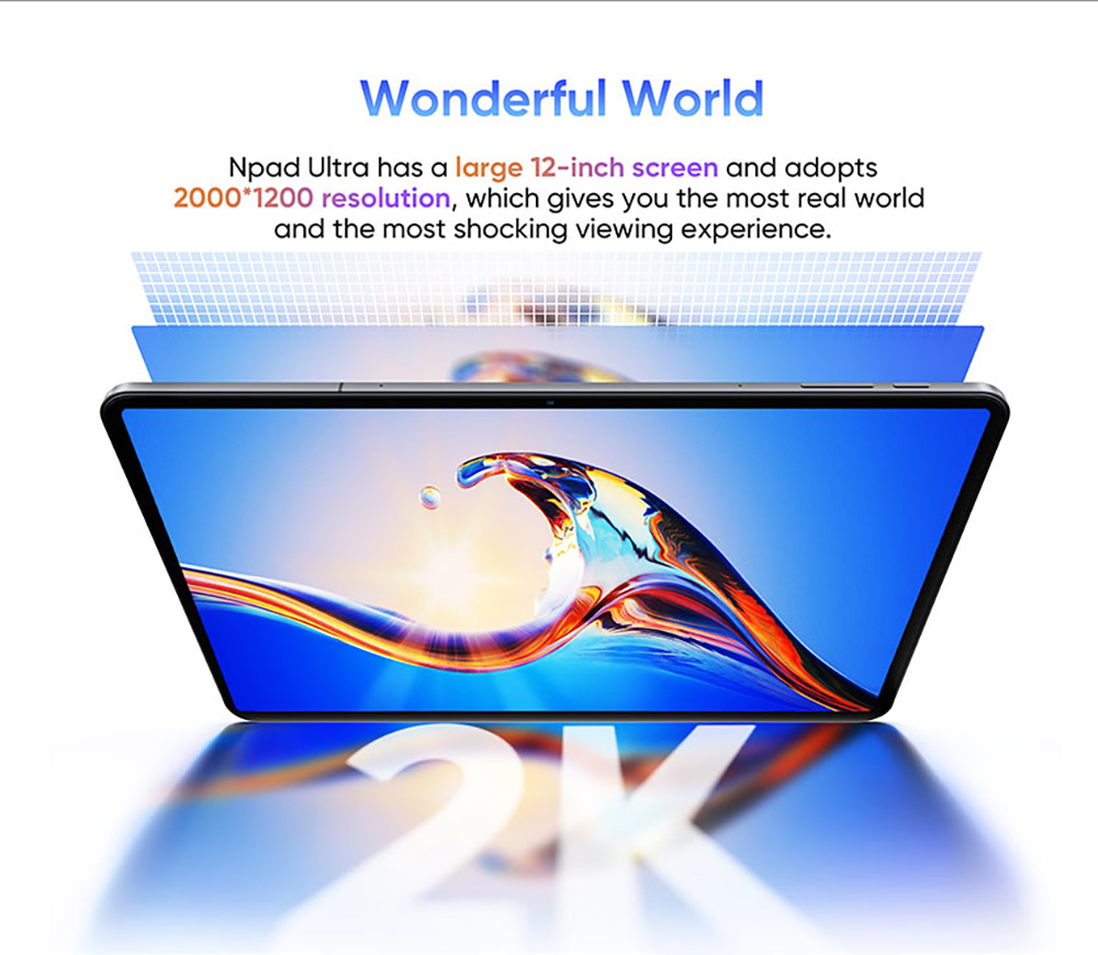 N-one Npad Ultra Android 14 Tablet 12'' 2000*1200 Incell Screen Snapdragon 685 8 Cores Max 2 80GHz 8GB 12GB Expansion RAM 12