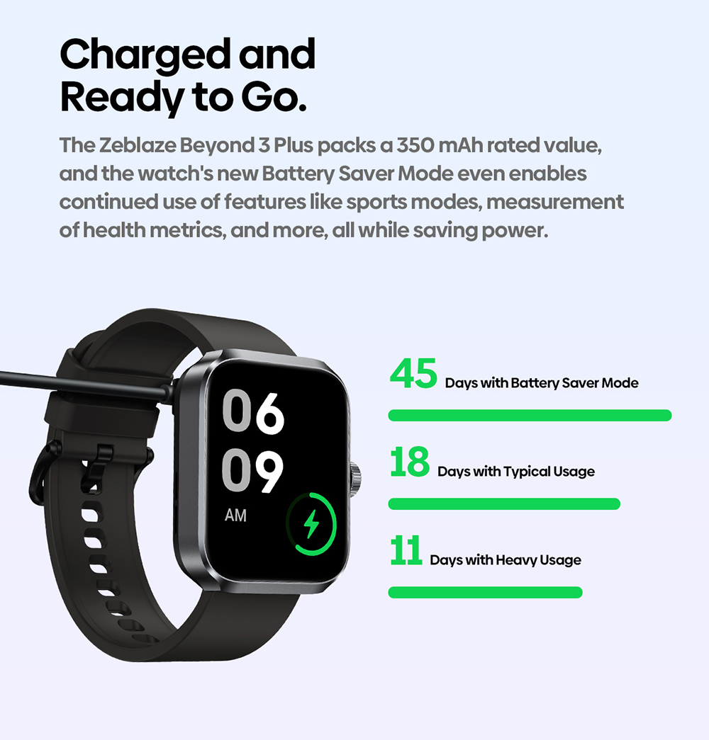 Zeblaze Beyond 3 Plus Smartwatch 1 78'' AMOLED Screen Health Monitoring GPS Positioning Bluetooth Calling 60 Workout Mode