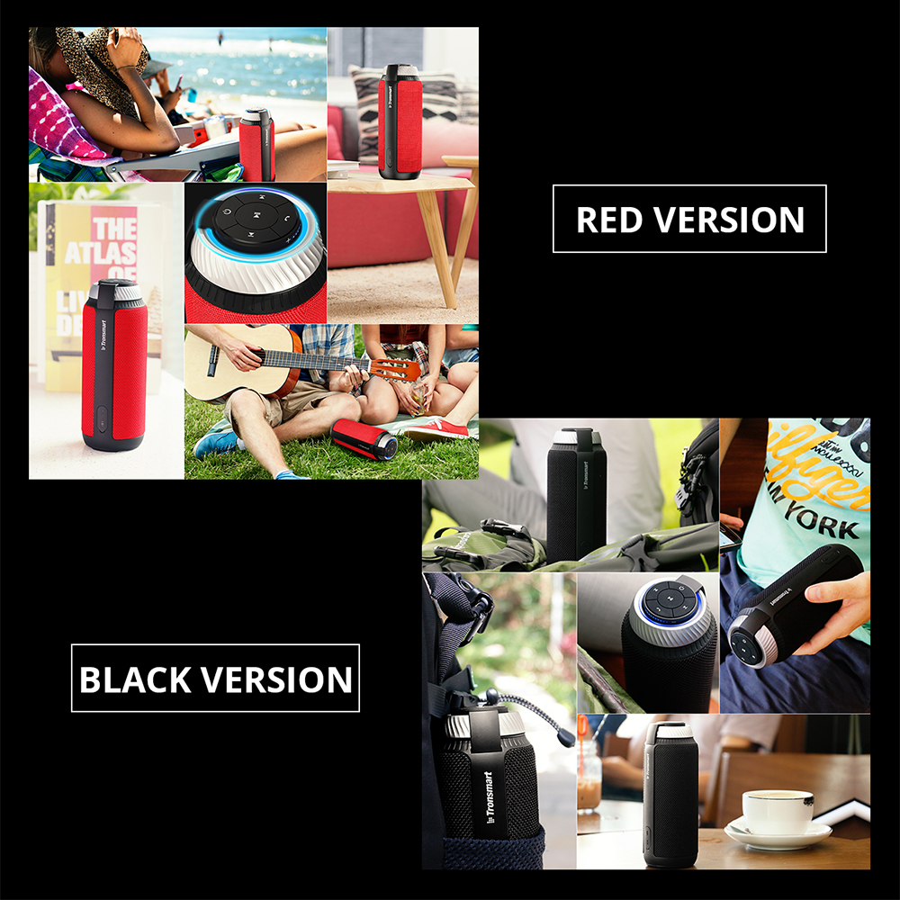 Tronsmart Element T6 25W Portable Bluetooth Speaker with 360 Degree Stereo Sound and Built-in Microphone - Black