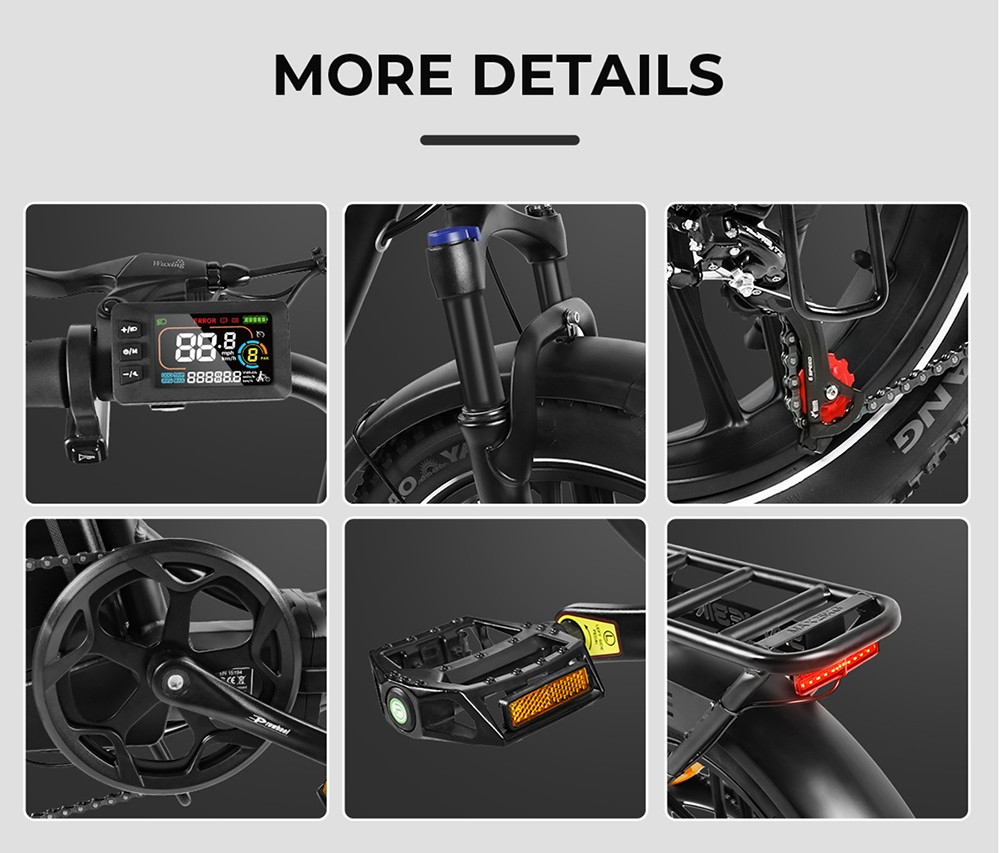SAMEBIKE C05 Pro Electric Bike 500W Motor 36V 13Ah Battery 20*4-inch Tires 35km/h Max Speed 70km Max Range Mechanical Dis