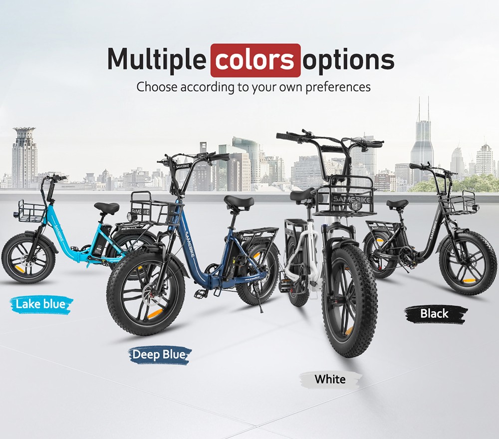 SAMEBIKE C05 Pro Electric Bike 500W Motor 36V 13Ah Battery 20*4-inch Tires 35km/h Max Speed 70km Max Range Mechanical Dis