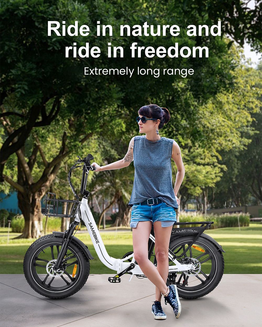 SAMEBIKE C05 Pro Electric Bike 500W Motor 36V 13Ah Battery 20*4-inch Tires 35km/h Max Speed 70km Max Range Mechanical Dis