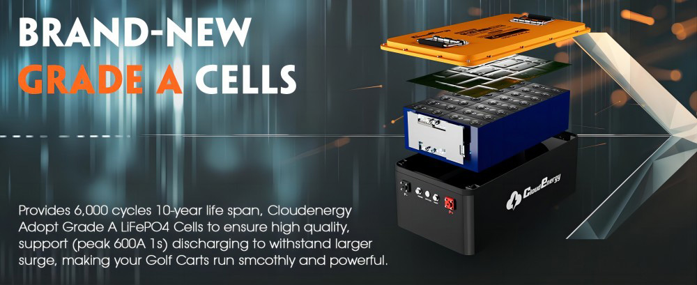 Cloudenergy 48V 51 2V LiFePO4 Battery for Golf Carts