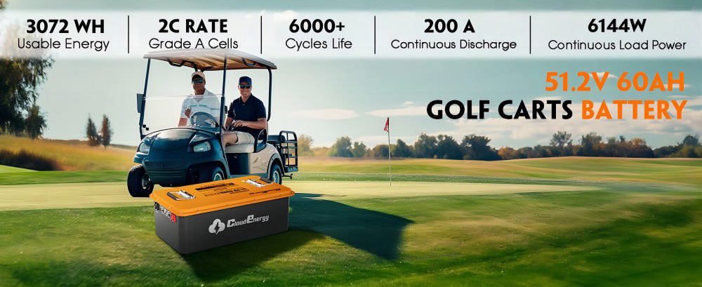 Cloudenergy 48V 51 2V LiFePO4 Battery for Golf Carts