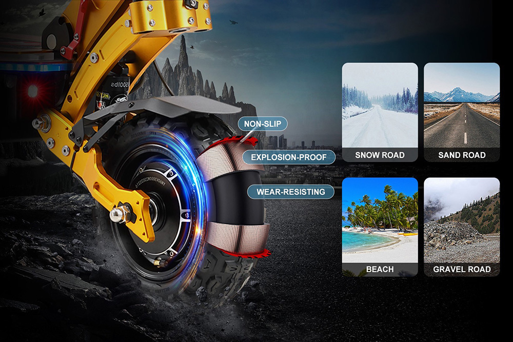 YUME X11 Electric Scooter 3000W*2 Motor 60V 27Ah Battery 11-inch Off-road Fat Tires 80km/h Max Speed 90km Max Range EBS