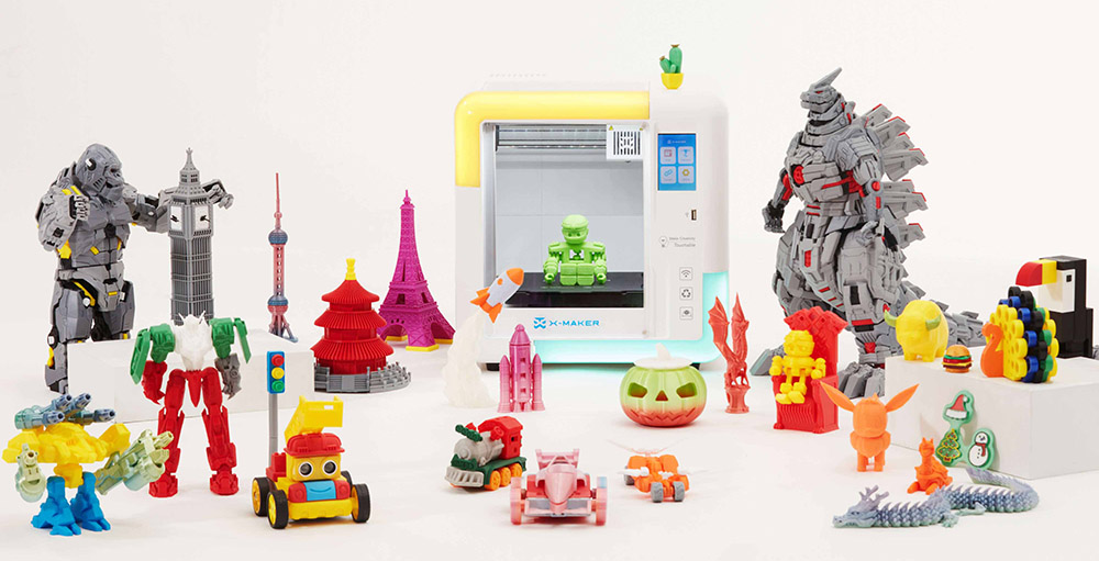AOSEED X-MAKER 3D Printer for Kids and Beginner  Leveling-Free Bed  Wi-Fi Printing  Ultra Silent  App Control  PLA/ABS Filament