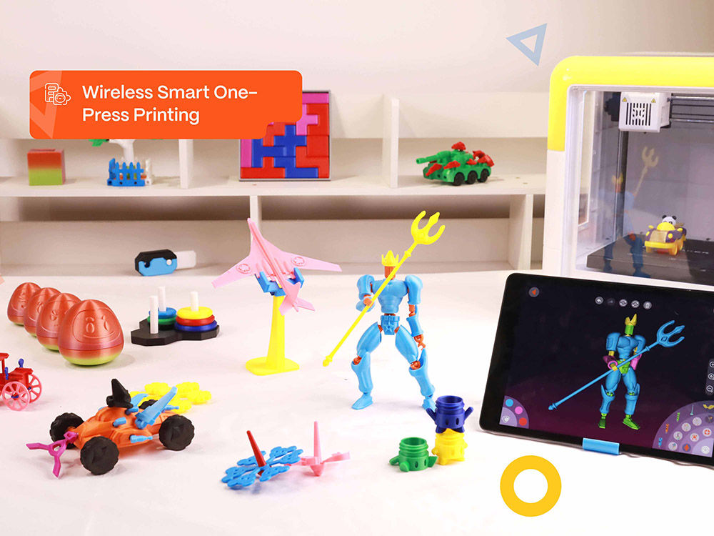 AOSEED X-MAKER 3D Printer for Kids and Beginner  Leveling-Free Bed  Wi-Fi Printing  Ultra Silent  App Control  PLA/ABS Filament