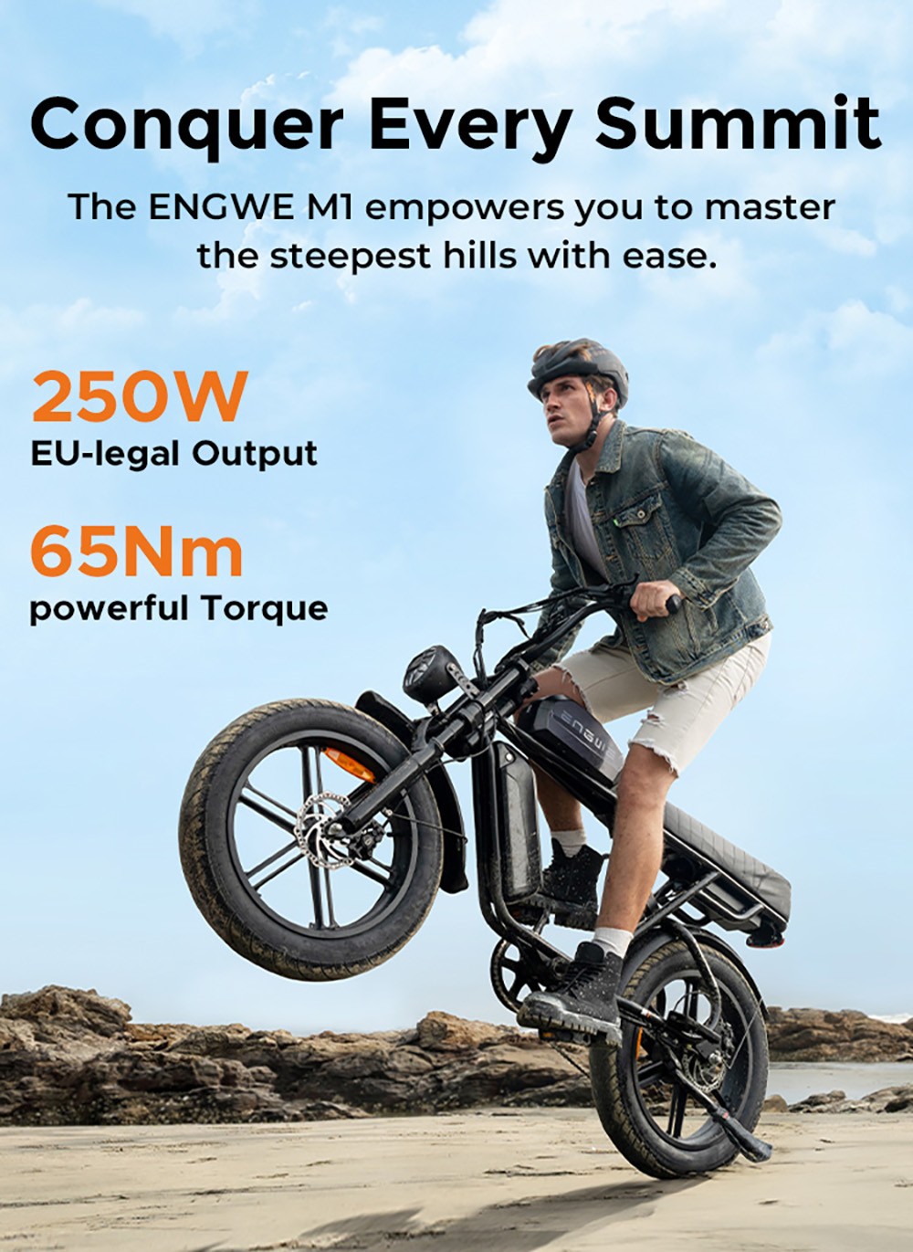 ENGWE M1 Electric Bike  250W Motor  48V 15 6Ah 13Ah Battery  20*4 0 inch Fat Tire  25 km/h Max Speed  170km Range  Hydraulic Di