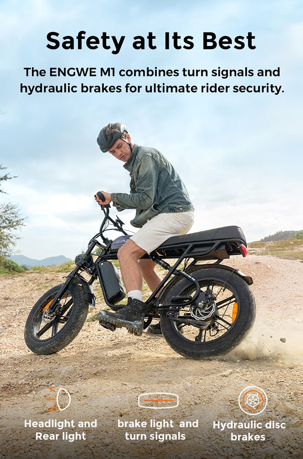 ENGWE M1 Electric Bike  250W Motor  48V 15 6Ah 13Ah Battery  20*4 0 inch Fat Tire  25 km/h Max Speed  170km Range  Hydraulic Di