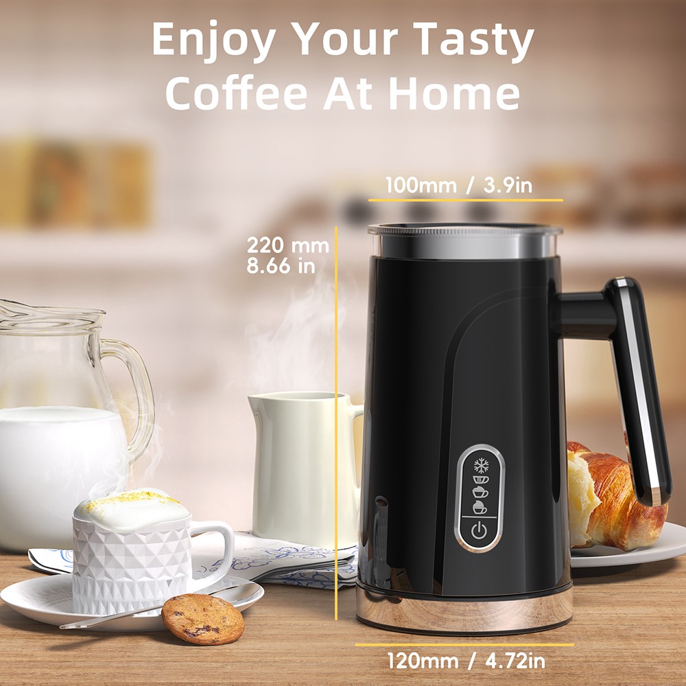 BioloMix BMF101 4 in 1 Electric Milk Frother and Warmer Automatic Hot and Cold for Latte Foam Maker Hot Chocolates Cappuc
