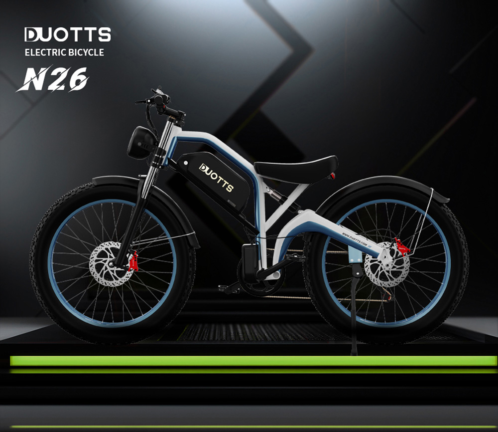 DUOTTS N26 Electric Bike  750W*2 Motors  55km/h Max Speed  26*4 0' Inflatable Tires  48V 20Ah Samsung Battery  120-150km Range