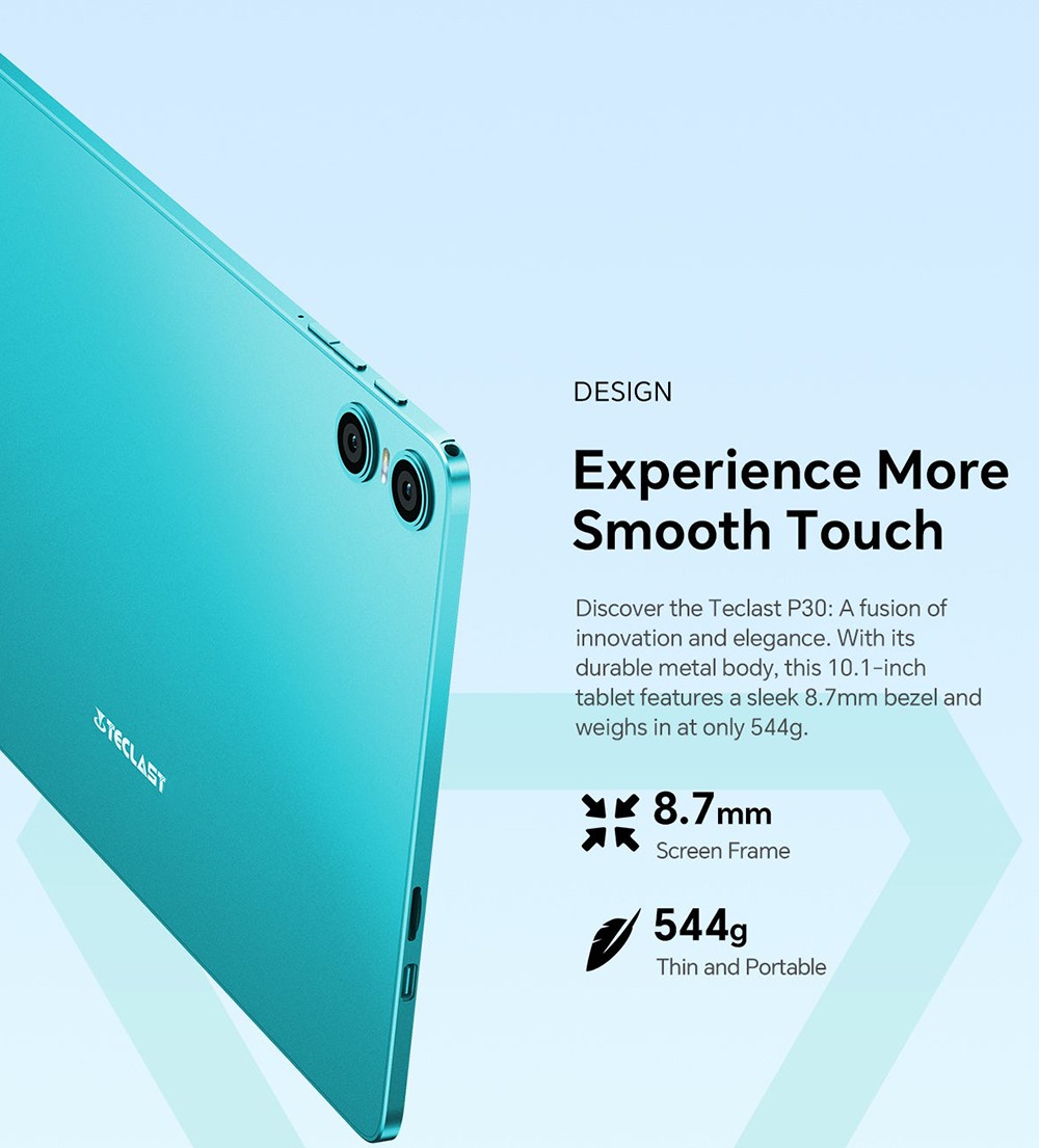 10.1inch Tablet Teclast P30, Android 14, 4GB RAM 64G ROM, 5MP Al